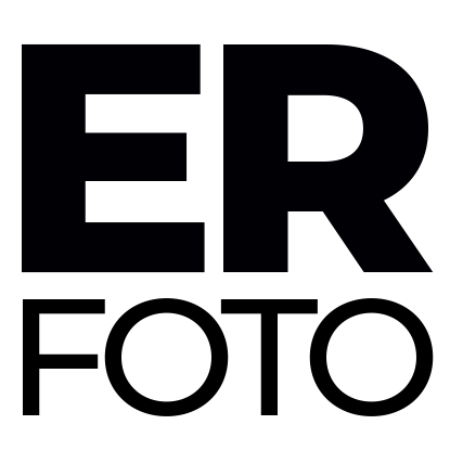 # Logo Description for Screen Readers

This is a bold, black text logo reading "ER FOTO" arranged in two lines. 

**First line:** The letters "ER" are displayed in large, thick, block-style capital letters.

**Second line:** The word "FOTO" appears below in similarly bold capital letters.

The design uses a strong, geometric sans-serif typeface with high contrast against a white background, creating a clean and professional appearance typical of photography business branding.